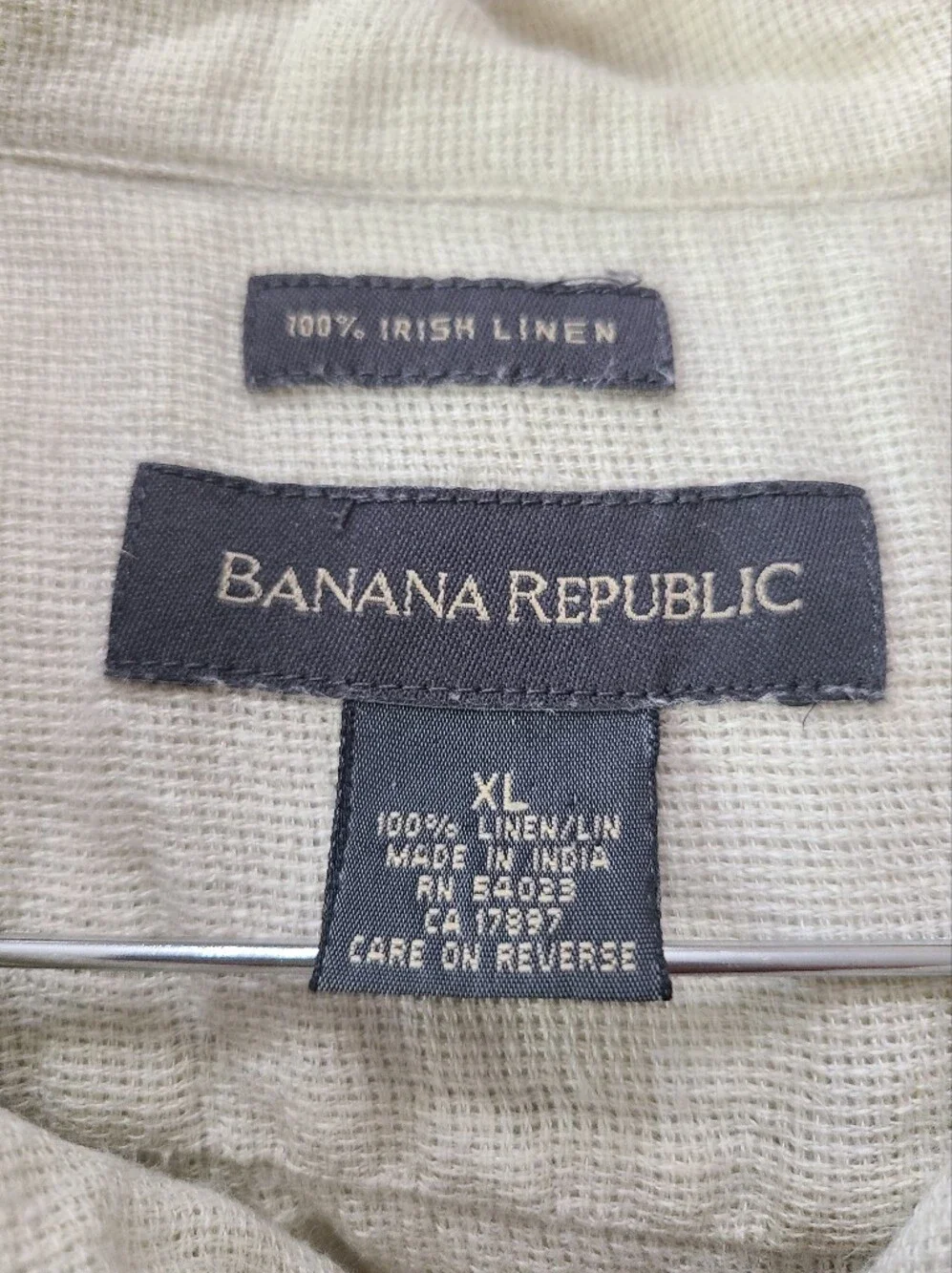 Banana Republic Men's Short-Sleeve Button-Up Shirt - Light Beige